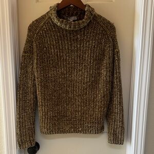 Marled Olive Green Crew Neck Sweater